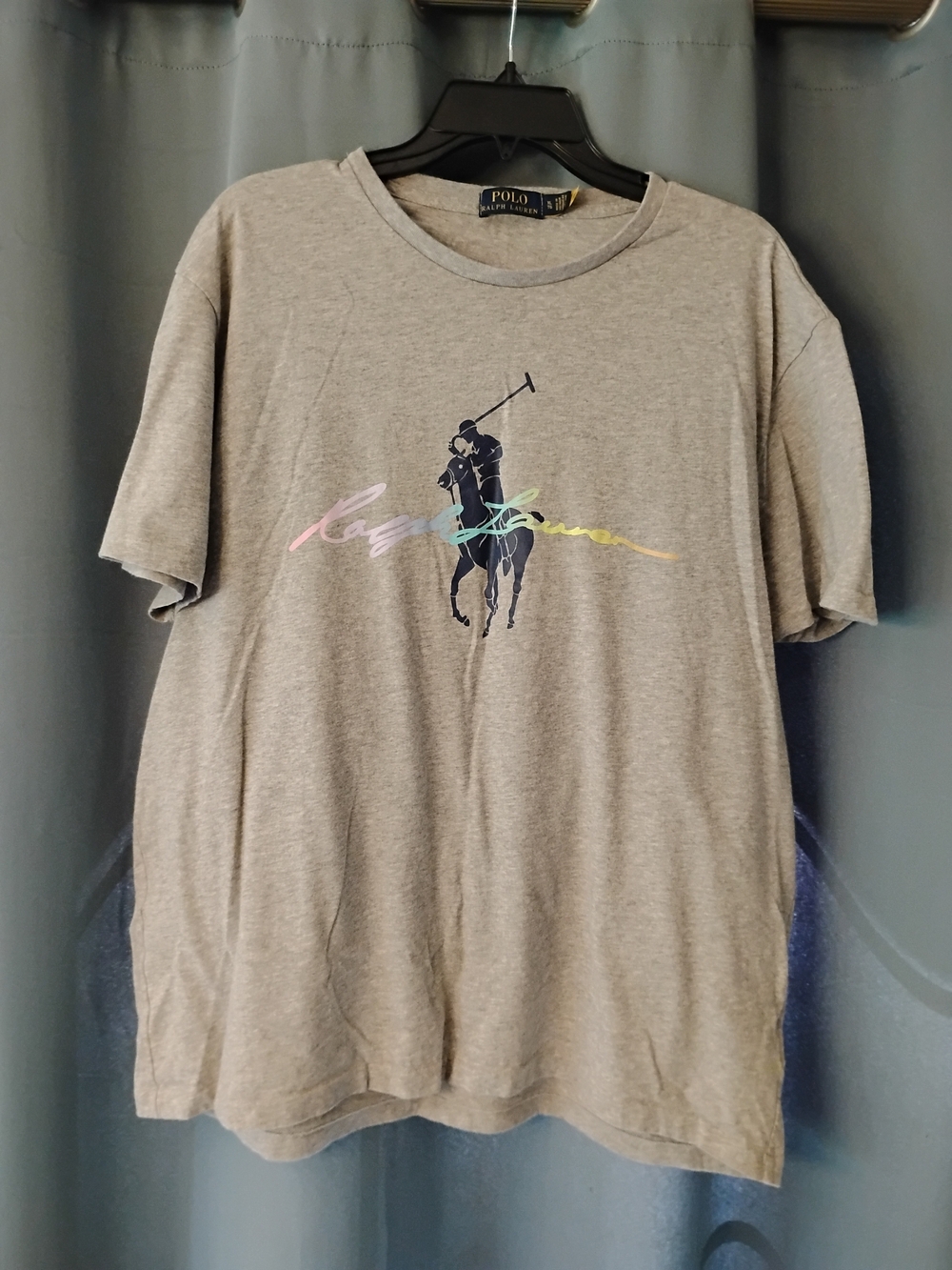 Polo by Ralph Lauren Gray Short-Sleeve Tee with Multicolor Polo Graphic
